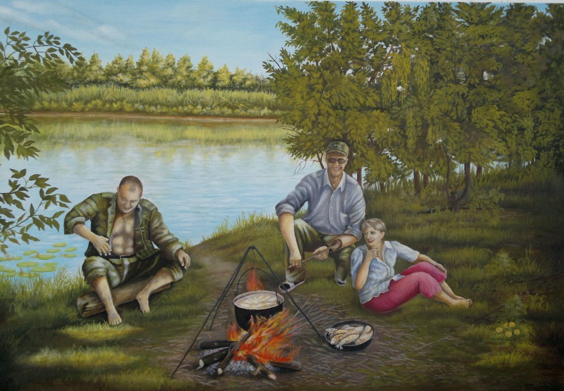 Братья ловят рыбу. Картина Рыбак. Рыбак на природе. Живопись пикник на природе. Картины на тему рыбалка.