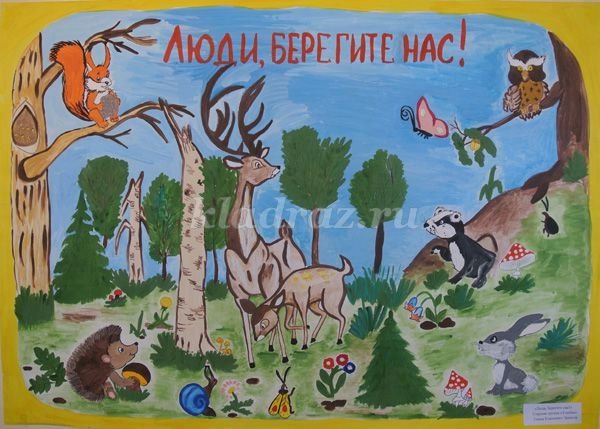 Надпись берегите животных