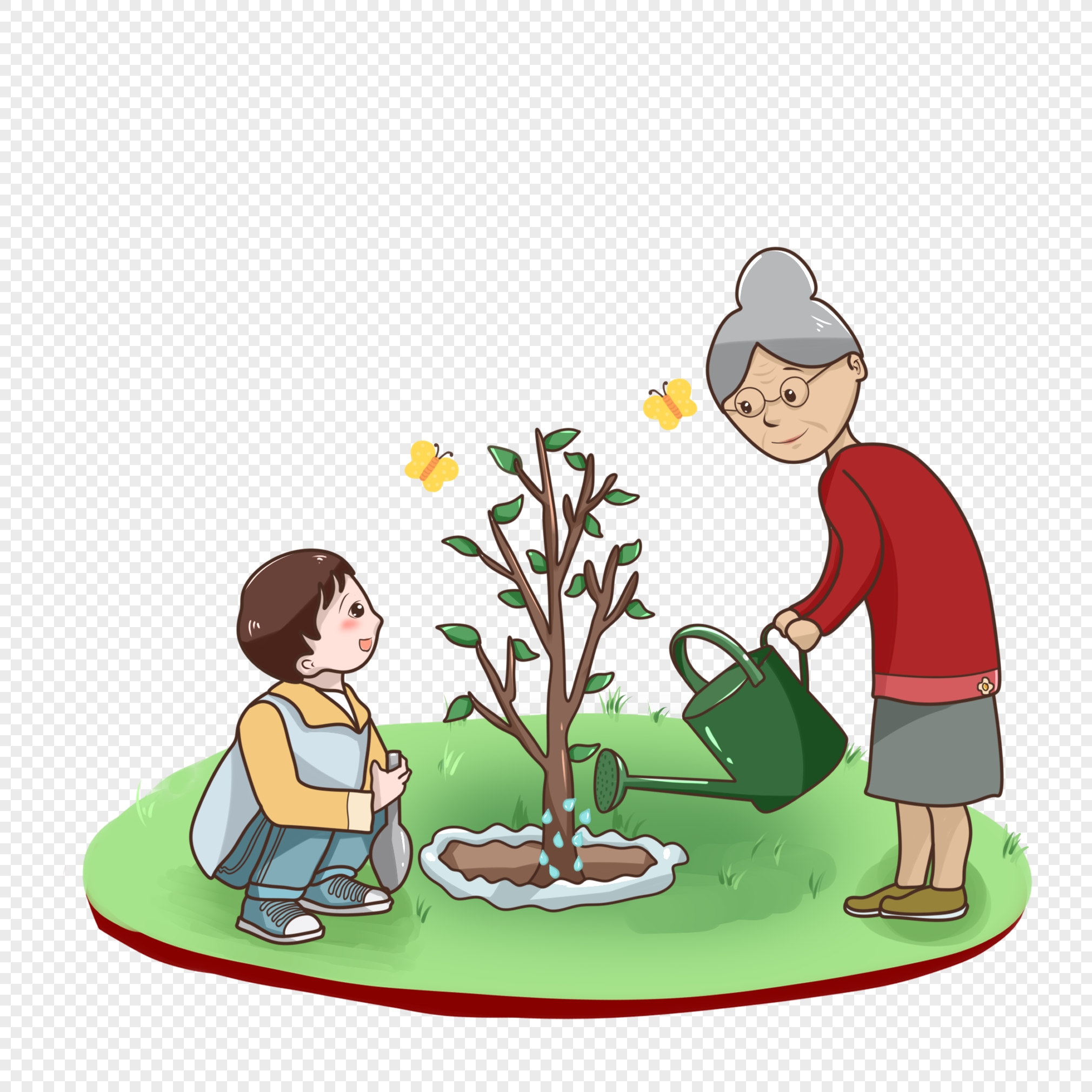 Дедушка посадил в нашем саду дерево. Посадка деревьев мультяшный. Дети сажают яблони. Рисунок человек сажает цветы и дерево детский. Мальчик сажает яблоню.