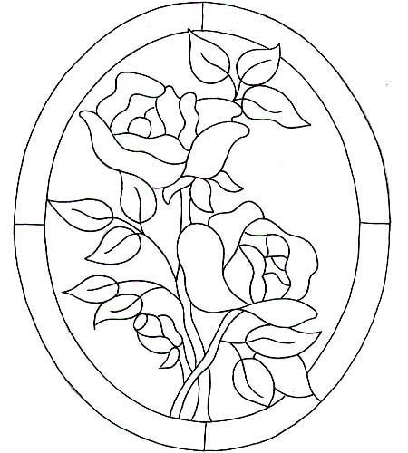 Цветы витражными красками трафареты