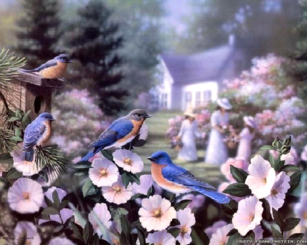 Красивая природа с птицами. Художник Bradley Jackson. Брэдли Джексон художник. Пейзаж с птицами.