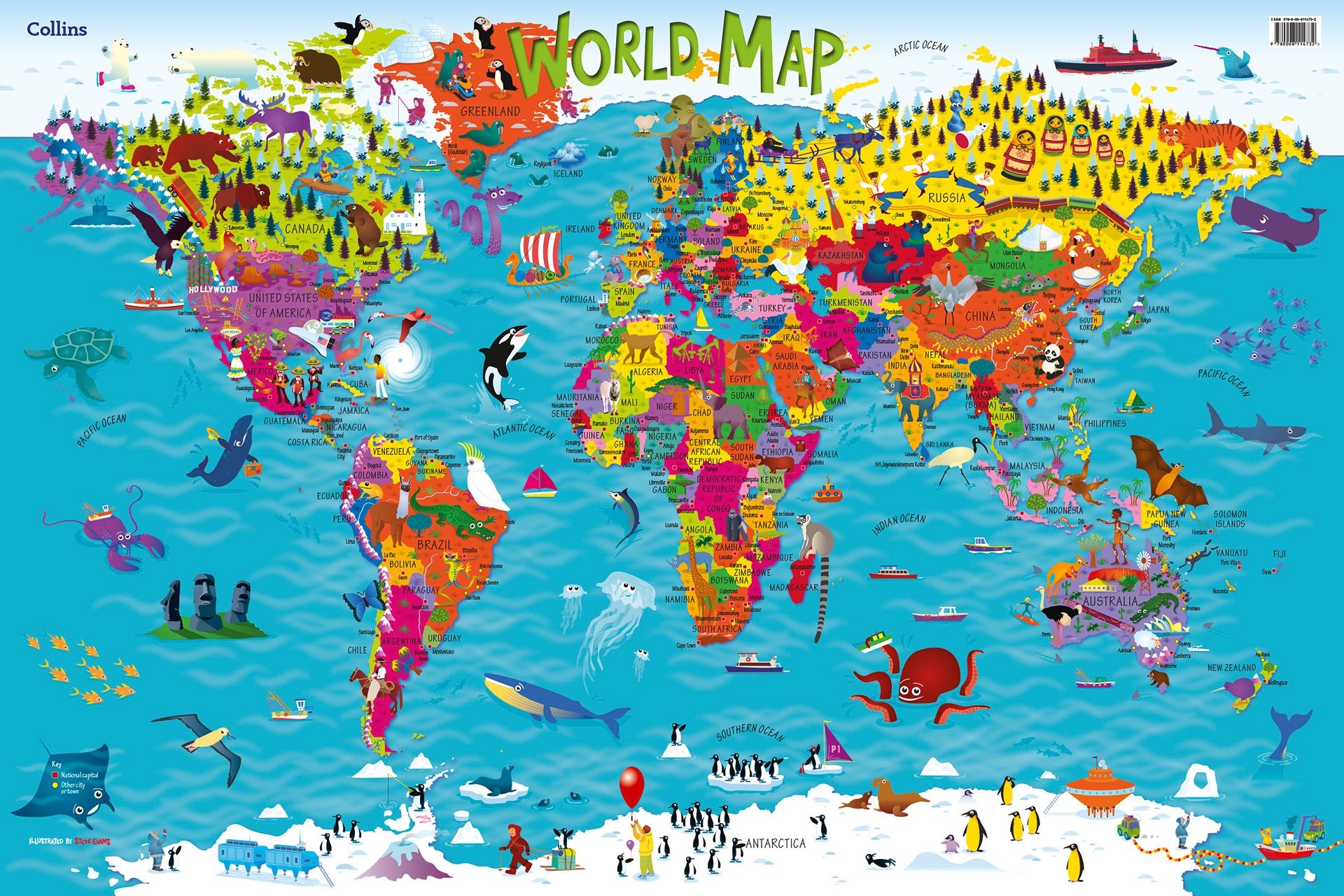 Sides of the world. Географическая карта для детей.