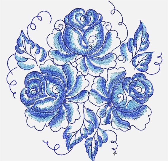 Гжель орнаментальная роспись