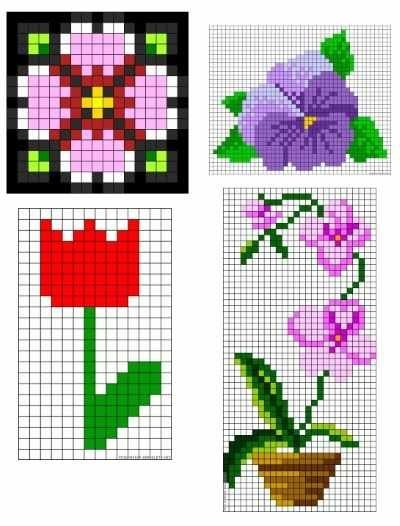 Цветочек по клеточкам маленький