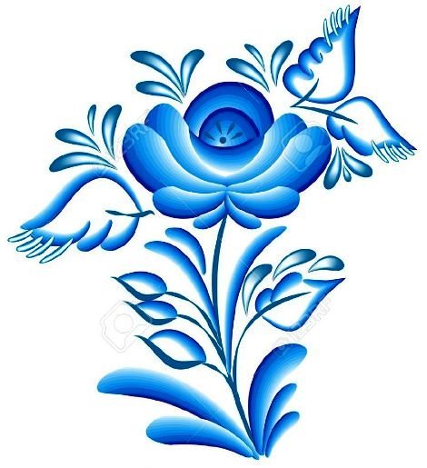 Гжель цветы