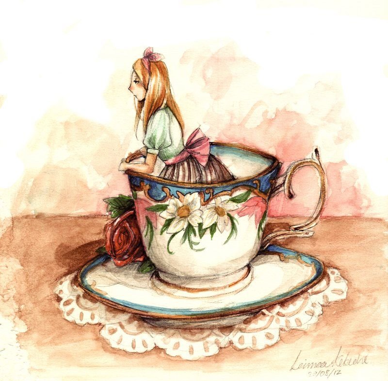 Рисунок пьем чай