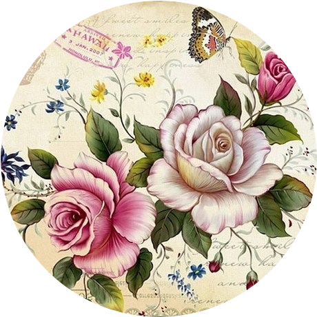 Роспись цветы=Винтаж