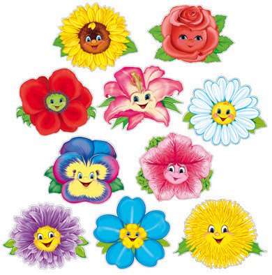 Цветочки мультяшные