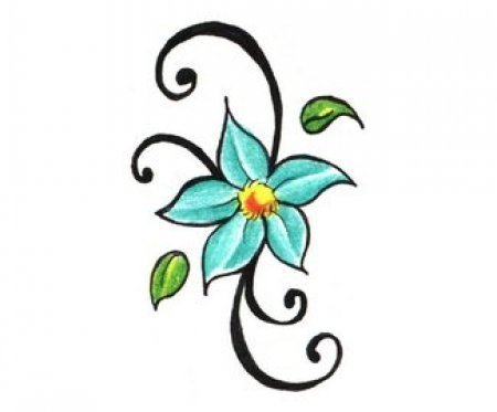 Тату цветочек для детей