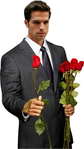 Мужчина с цветами анимация