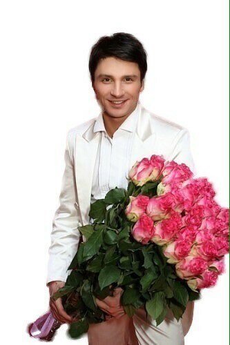 Букет цветов за спиной