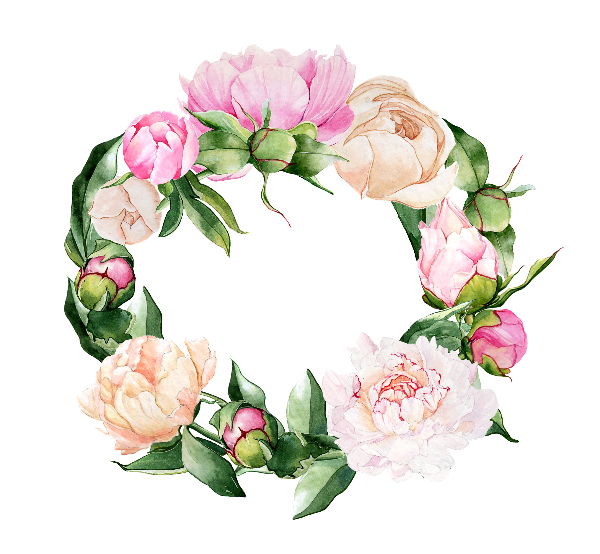 Круглая рамка из цветов