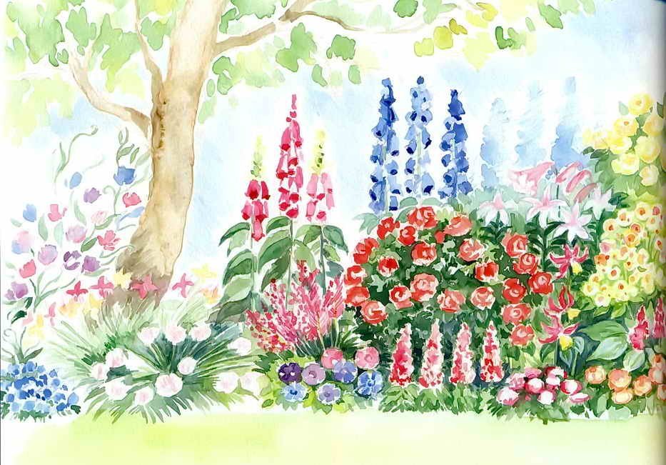 Рисование цветущий сад. Клумба с цветами рисунок. Рисование цветы на клумбе. Нарисовать клумбу с цветами. Сад рисунок.