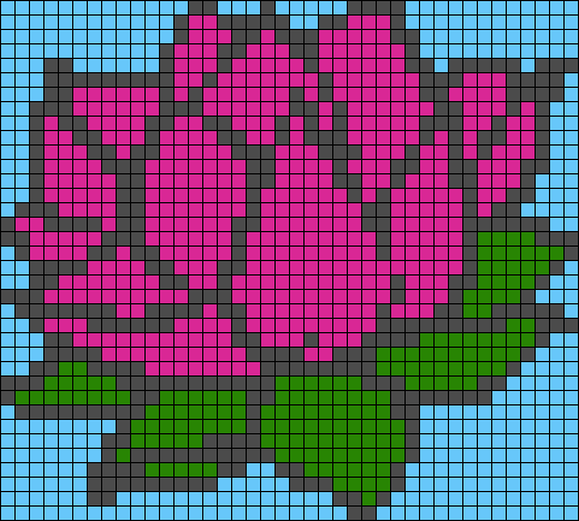 Цветы по клеточкам маленькие