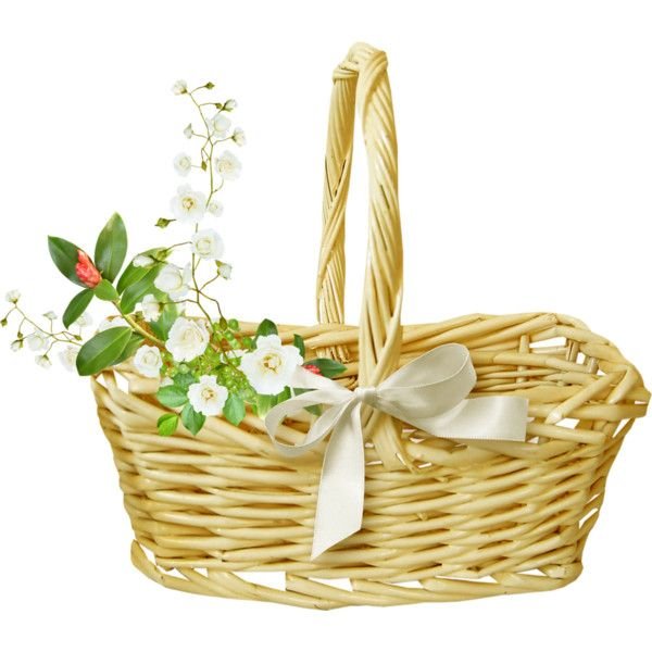 Корзинки плетеные для цветов на прозрачном фоне