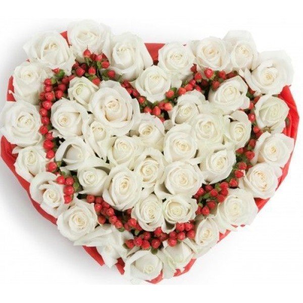 Букет в виде сердца