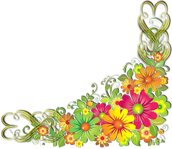 Угловая рамка из цветов
