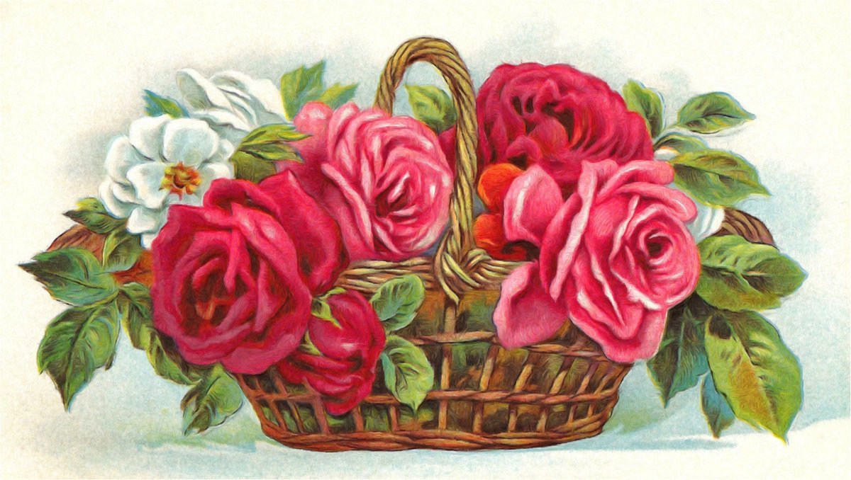 Раскраска Корзина цветов на 8 марта