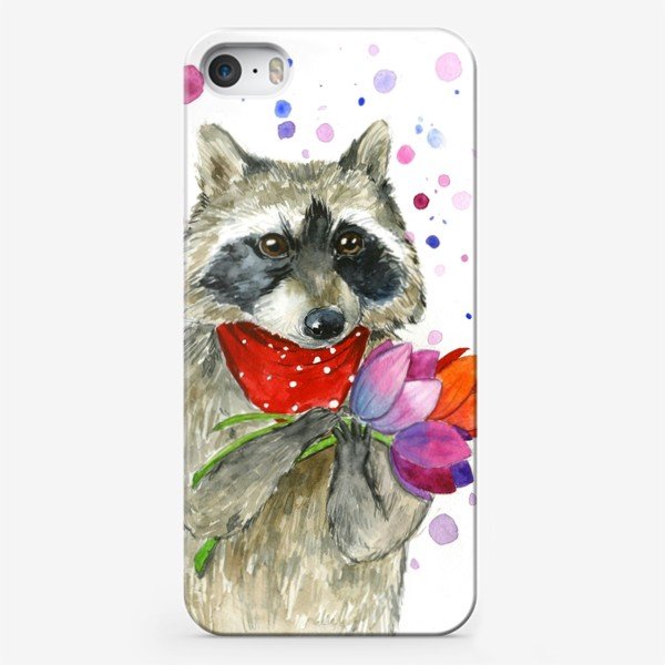 Енот дарит цветы