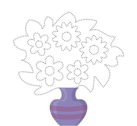 Обводим цветы для дошкольников