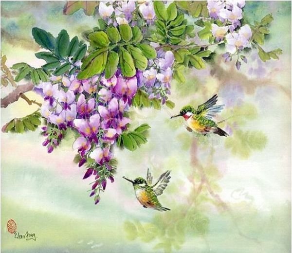 Колибри для декупажа