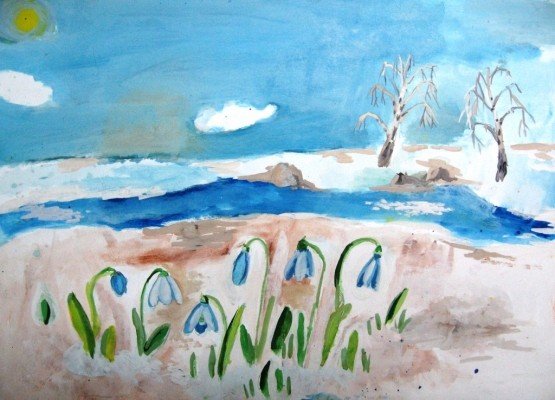 Рисование весеннего пейзажа