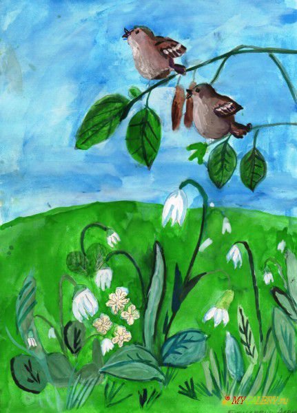 Рисунки детей на тему Весна