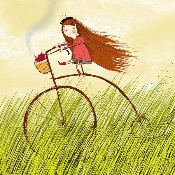 Толстушка на велосипеде