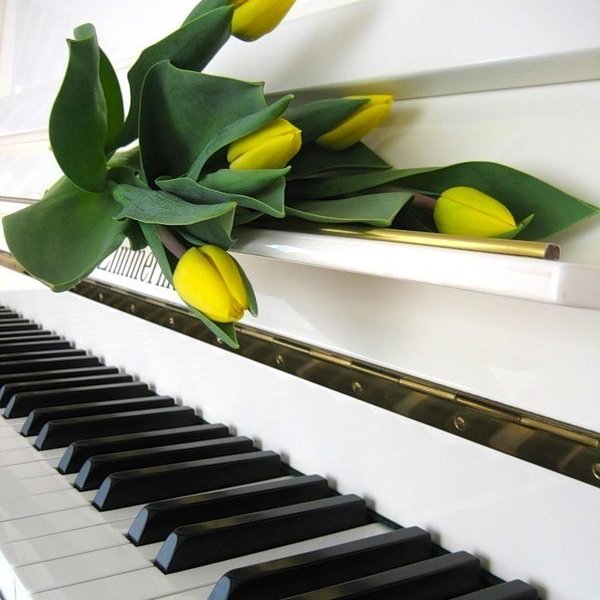Пианино с цветами