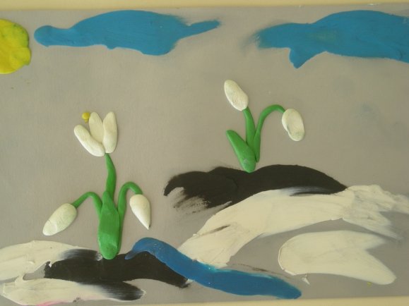 Подснежники пластилин