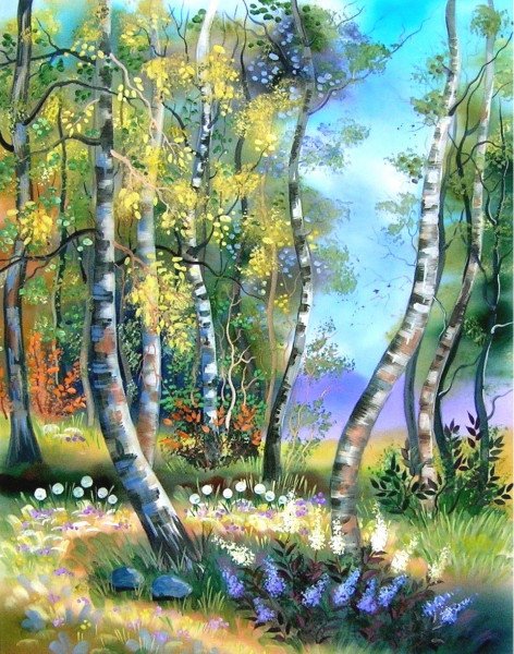 Картина весеннего леса для детей