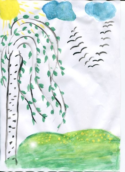 Рисование Весенняя Березка