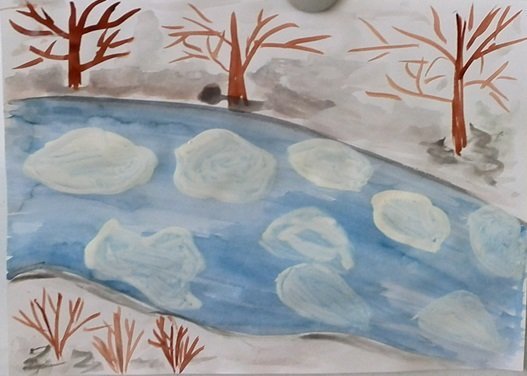 Картина ледоход для детского сада