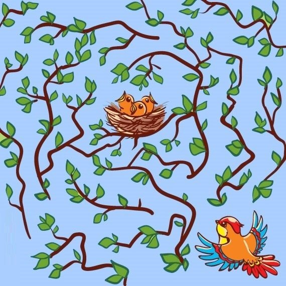 Весенние лабиринты для дошкольников