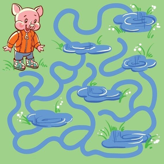 Лабиринт три поросенка для детей