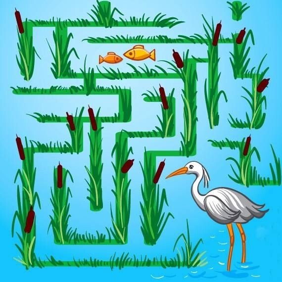 Лабиринт птицы для дошкольников