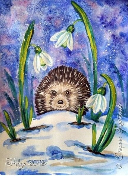 Ежик в снегу