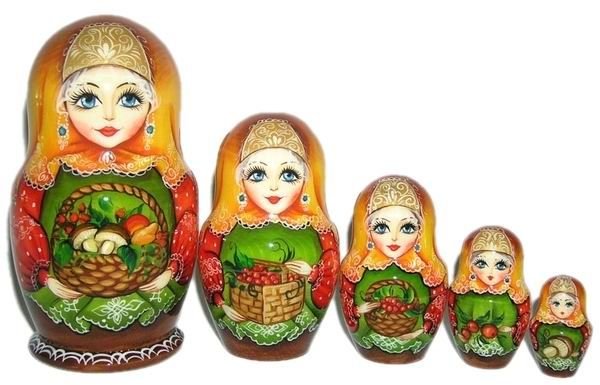 Схема вышивки крестом Матрешка Городец