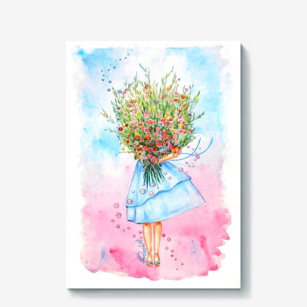 Девушка Весна акварель