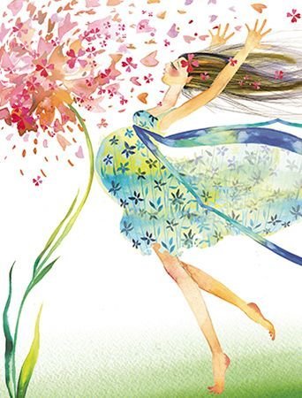 Девушка Весна акварель