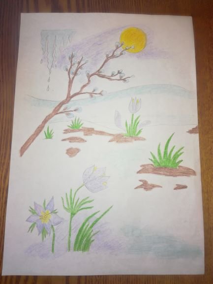 Детский рисунок Весна