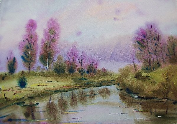 Весенний пейзаж по сырому