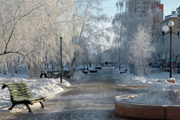 Город Братск зимой