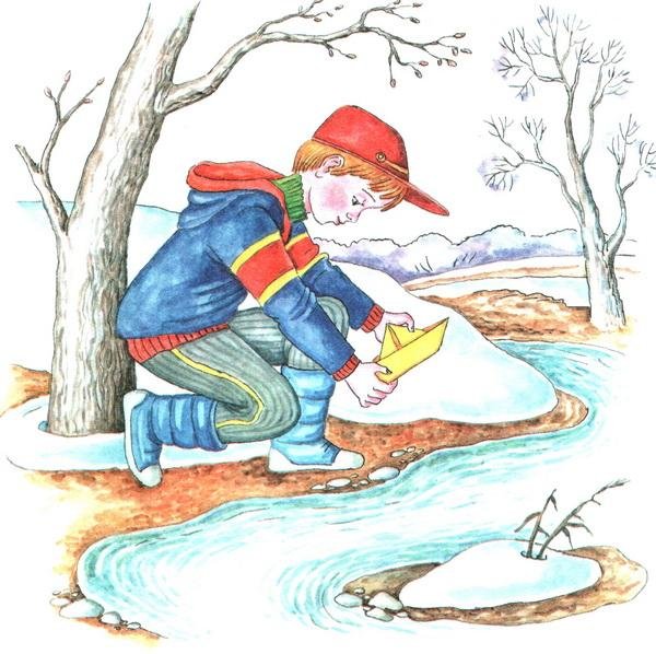 Весна дети пускают кораблики