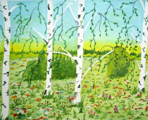 Нетрадиционное рисование березы