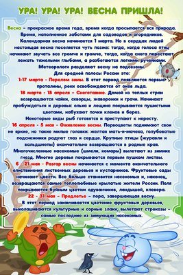 Советы для родителей Весна