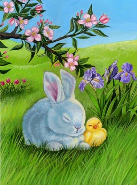 Зайчик с цветочком