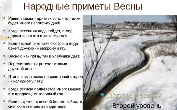 Народные приметы о весне