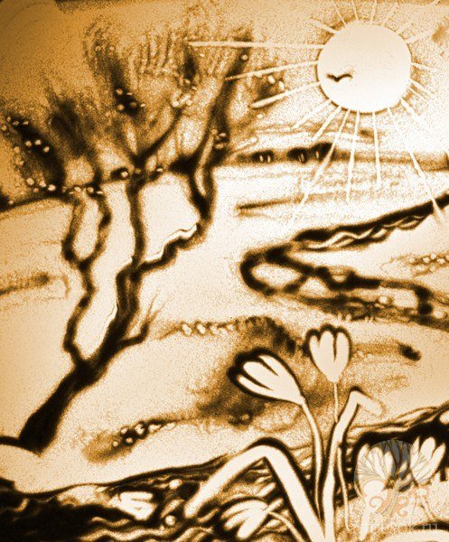 Рисование песком