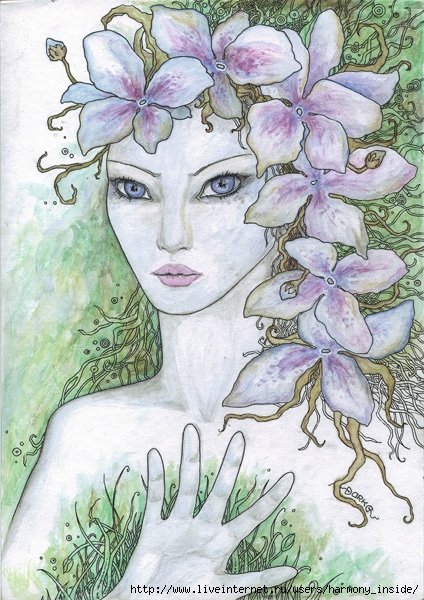 Нарисовать девушку весну